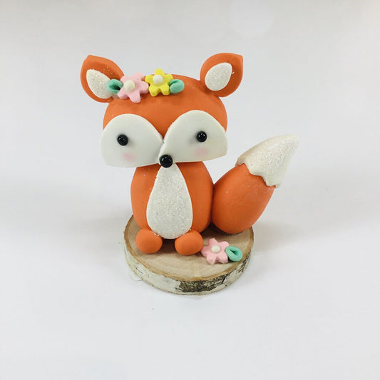 Woodland Fox Girl cake topper