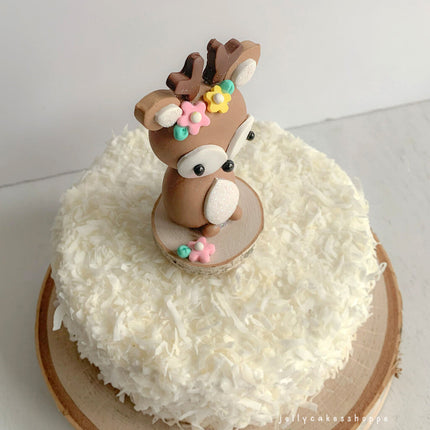 WOODLAND DEER GIRL CAKE TOPPER