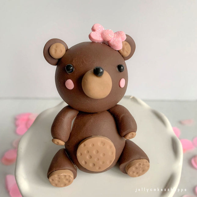 BABY BEAR GIRL CAKE TOPPER