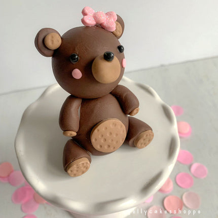 BABY BEAR GIRL CAKE TOPPER