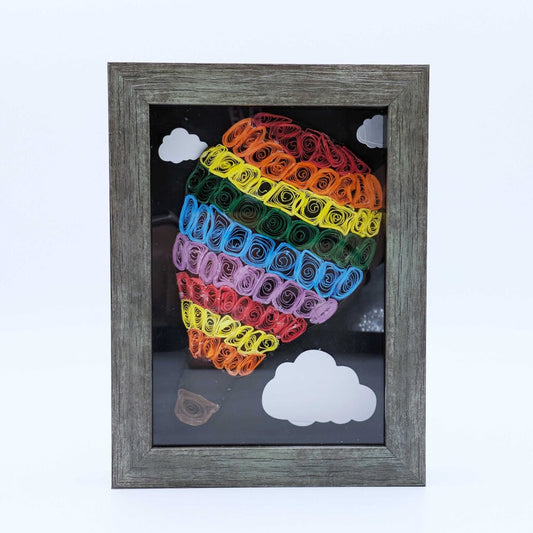 Quilled Paper Hot Air Balloon Shadow Box