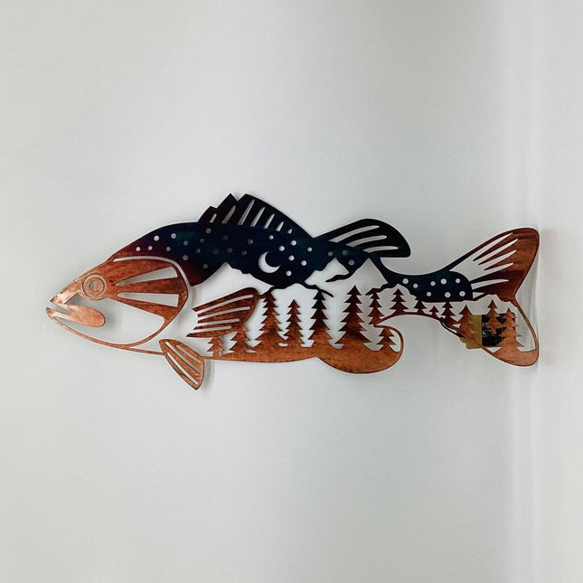 FISH and Forest Metal Wall Art