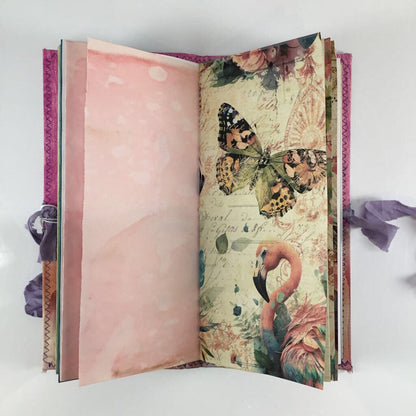 Flamingo Vacation handmade journal