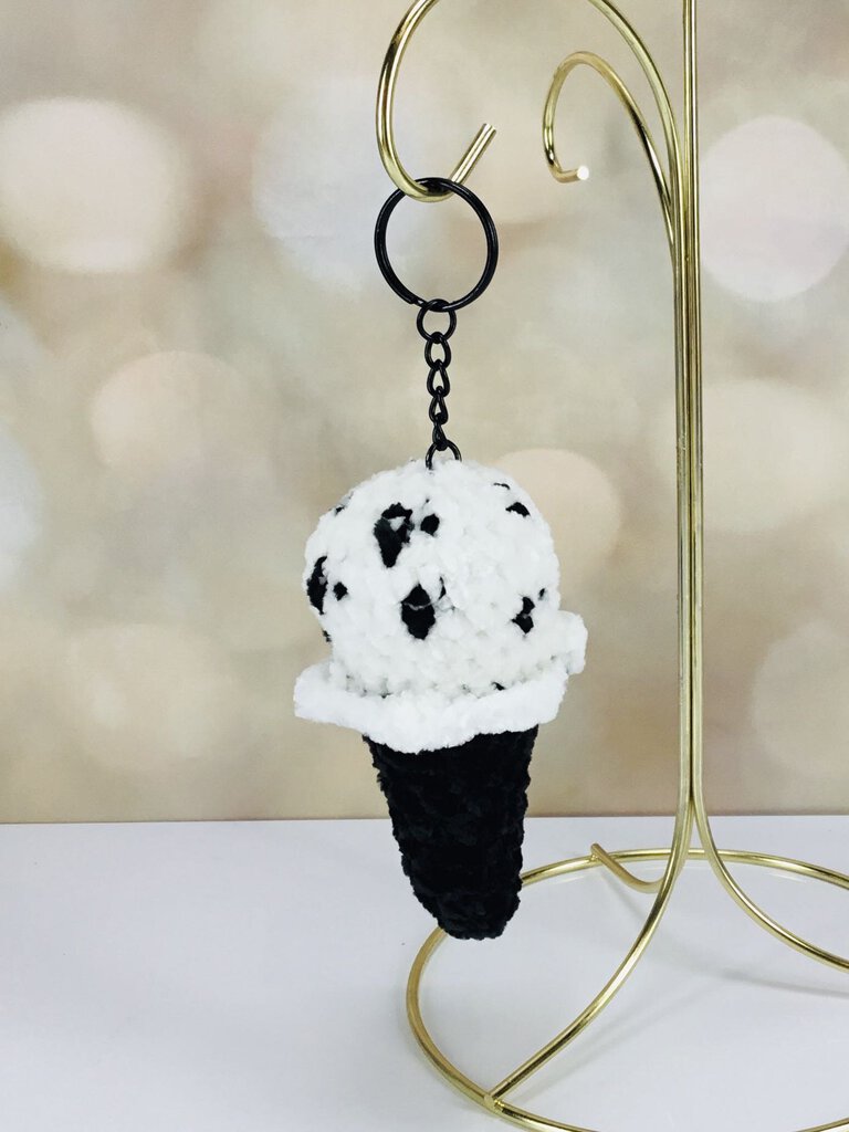 Oreo Ice Cream Crochet Keychain