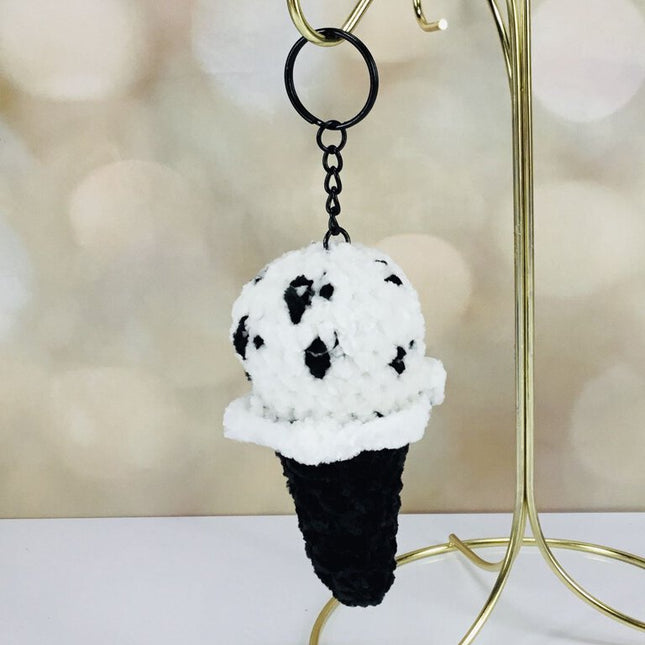 Oreo Ice Cream Crochet Keychain