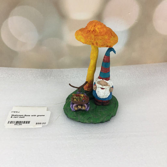 Mushroom Base with gnome & cart