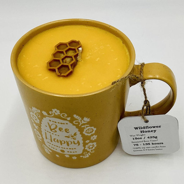 Wildflower Honey (Bee Mug) - Mug Candle - 100% Soy Wax