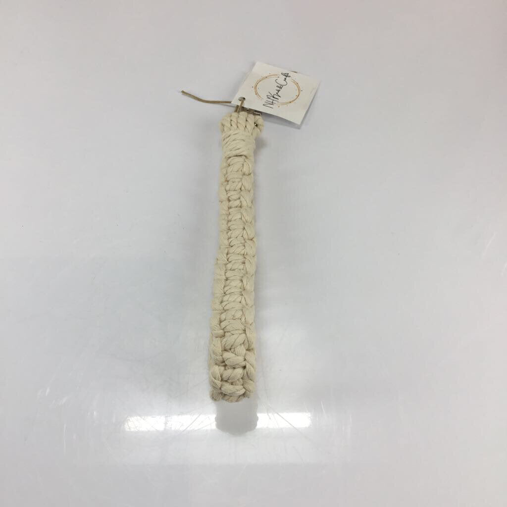 Natural Macrame Wristlet Keychain