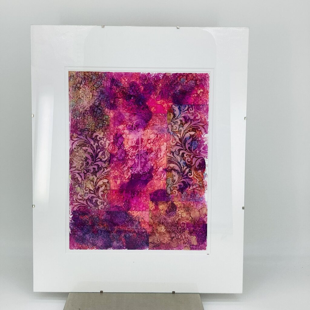 11x14 Pink Abstract, matted/frame to 16x20