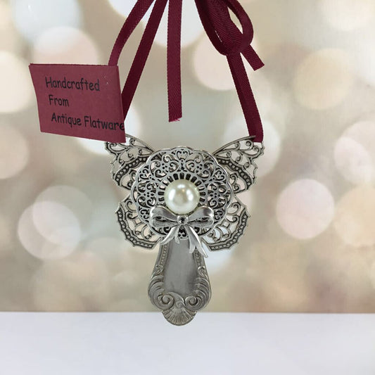 Angel Ornament-Antique swirls-w