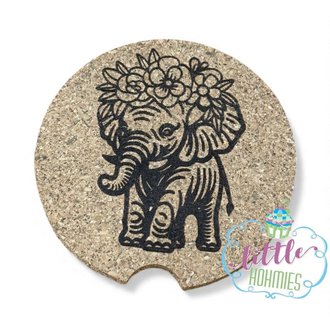 Cork Car Coaster CCC - Elephant