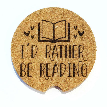 Cork Car Coaster CCC - Rather Be Reading