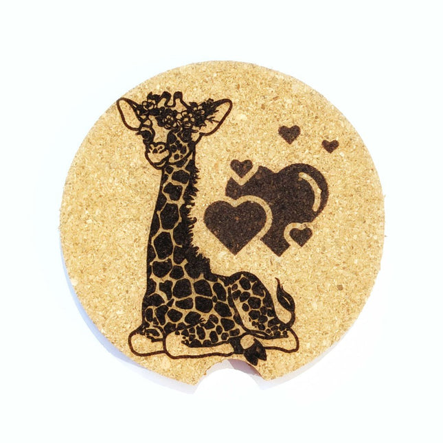 Cork Car Coaster CCC - Giraffe