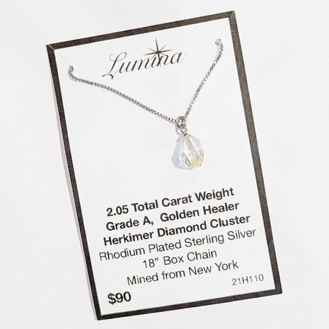 21H110 - 2.05 Ct Herkimer Diamond grade A 18" RPSS Box Chain