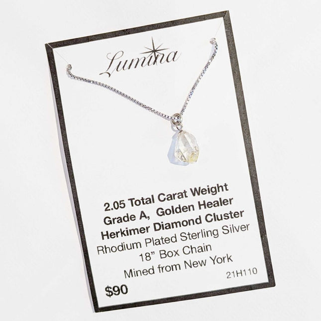 21H110 - 2.05 Ct Herkimer Diamond grade A 18" RPSS Box Chain