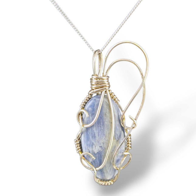 Sterling Silver Wrapped Kyanite Pendant