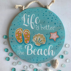 BEACH LIFE sign 12X12 round - view 1