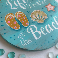 BEACH LIFE sign 12X12 round - view 2
