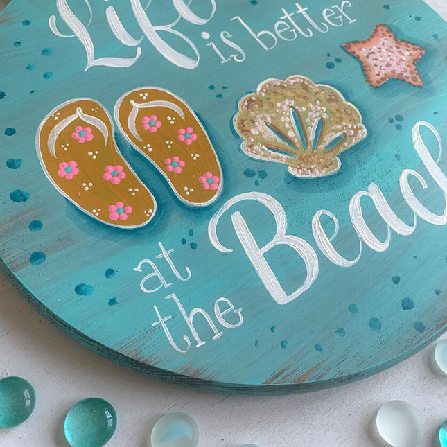 BEACH LIFE sign 12X12 round