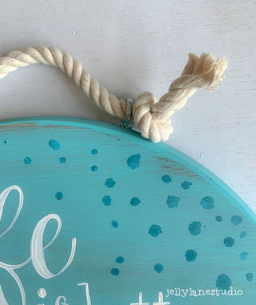 BEACH LIFE sign 12X12 round