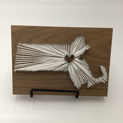 String Art White Massachusetts 5x7