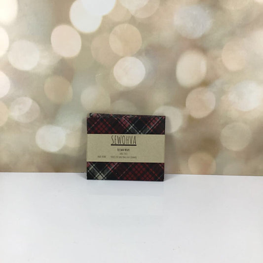 Large beeswax wrap- black with red and white plaid