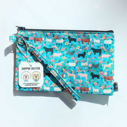 Limited Edition Animal Lovers Wristlet - Aqua On the Farm