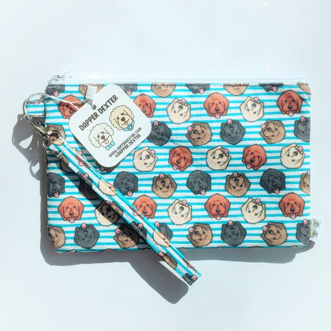 Limited Edition Animal Lovers Wristlet - Tongues Out Blue Stripe