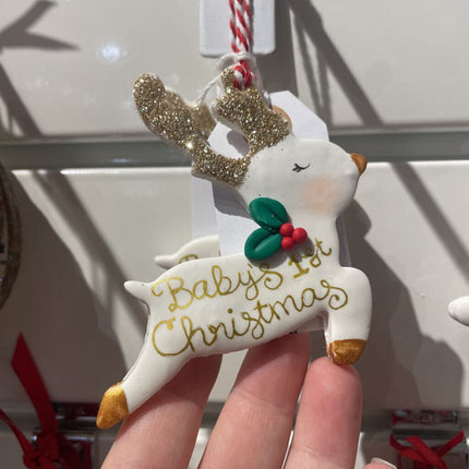 1st Christmas reindeer ornament