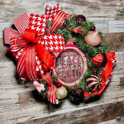 Peace on Earth Ornament Evergreen Wreath