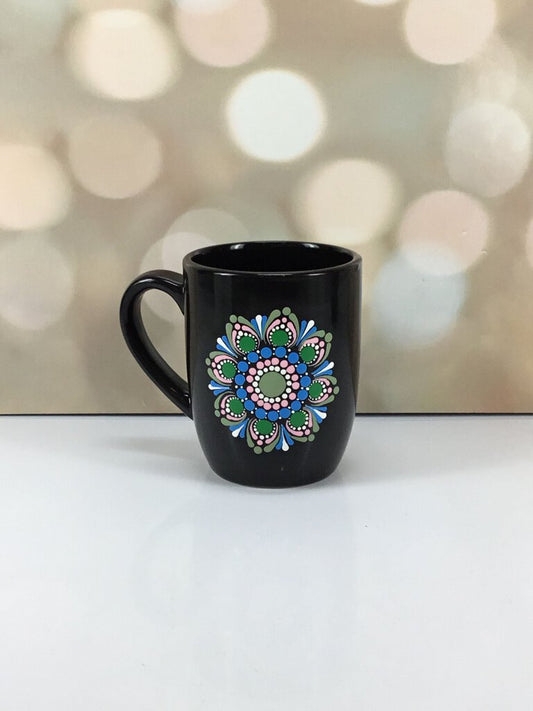 Dot Art Coffee Mug - Pink/Blue/Green/White