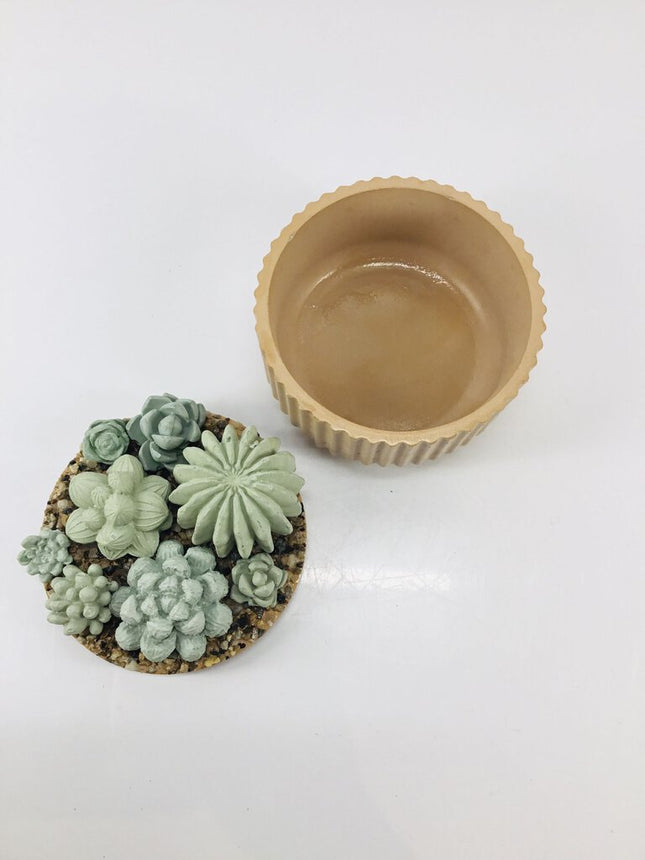 Concrete Succulent Garden Container - Ribbed