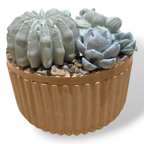 Concrete Succulent Garden Container - Ribbed