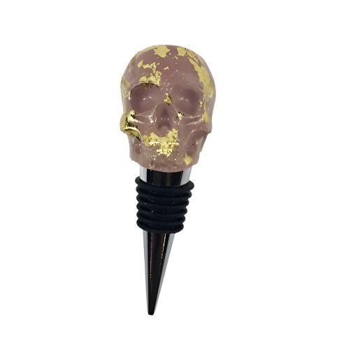 Skull Wine Stopper w/ Gold Foil