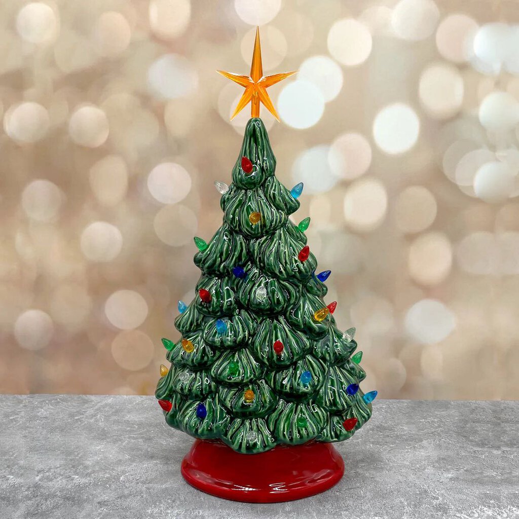 *PRE-ORDER: Vintage Light Up Shelf Tree (Narrow) Green