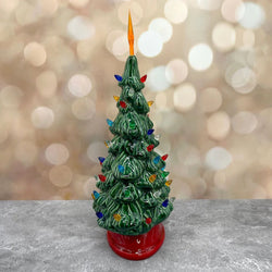 *PRE-ORDER: Vintage Light Up Shelf Tree (Narrow) Green - view 2