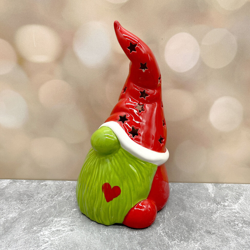 *PRE-ORDER: Green Santa Gnome Lantern Small