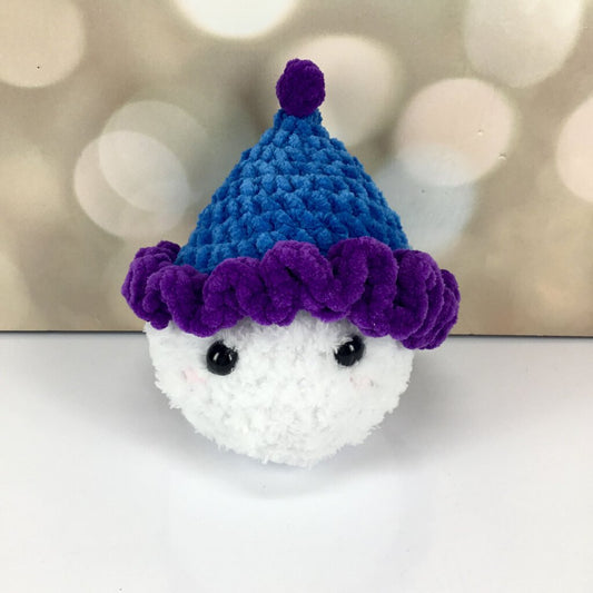 Fuzzy Party Blob (Blue, Purple, and White)