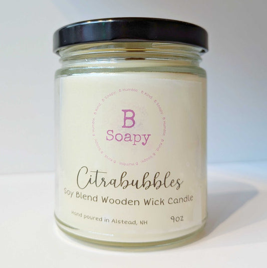 Soy Blend Wood Wick Candle - Citrabubbles