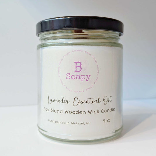 Soy Blend Wood Wick Candle - Lavender Essential Oil