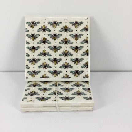 Coaster - Bees white single