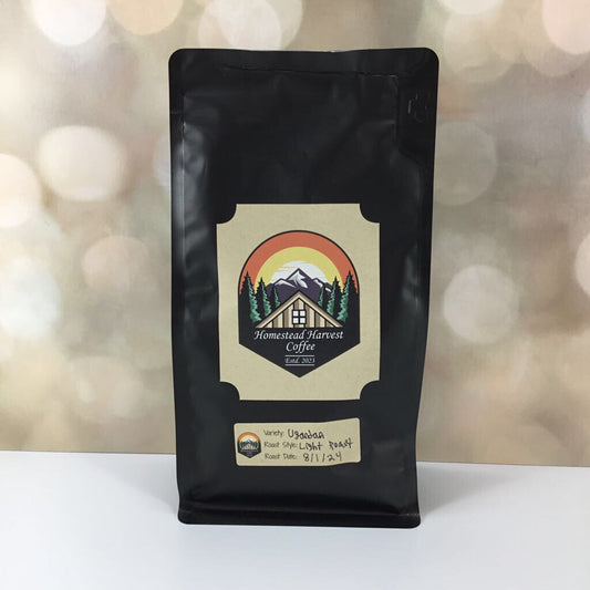 Ugandan Whole Bean Coffee (Homestead Harvest Coffee, 12 Oz Bags, Light Roast)