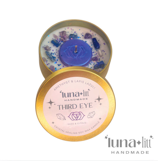 CANDLE TIN THIRD EYE CHAKRA LUNALITT