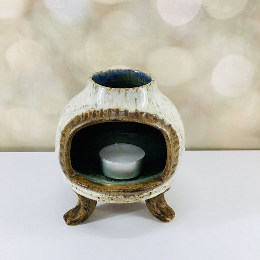 Mini Chiminea (White and Blue Stone)