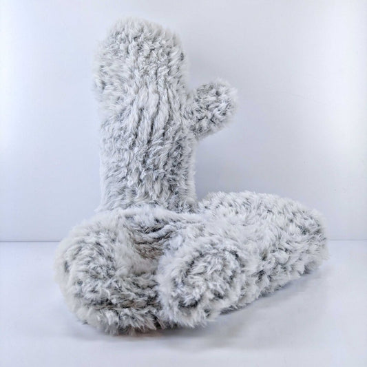 Loom Knit Winter Mittens - Chinchilla