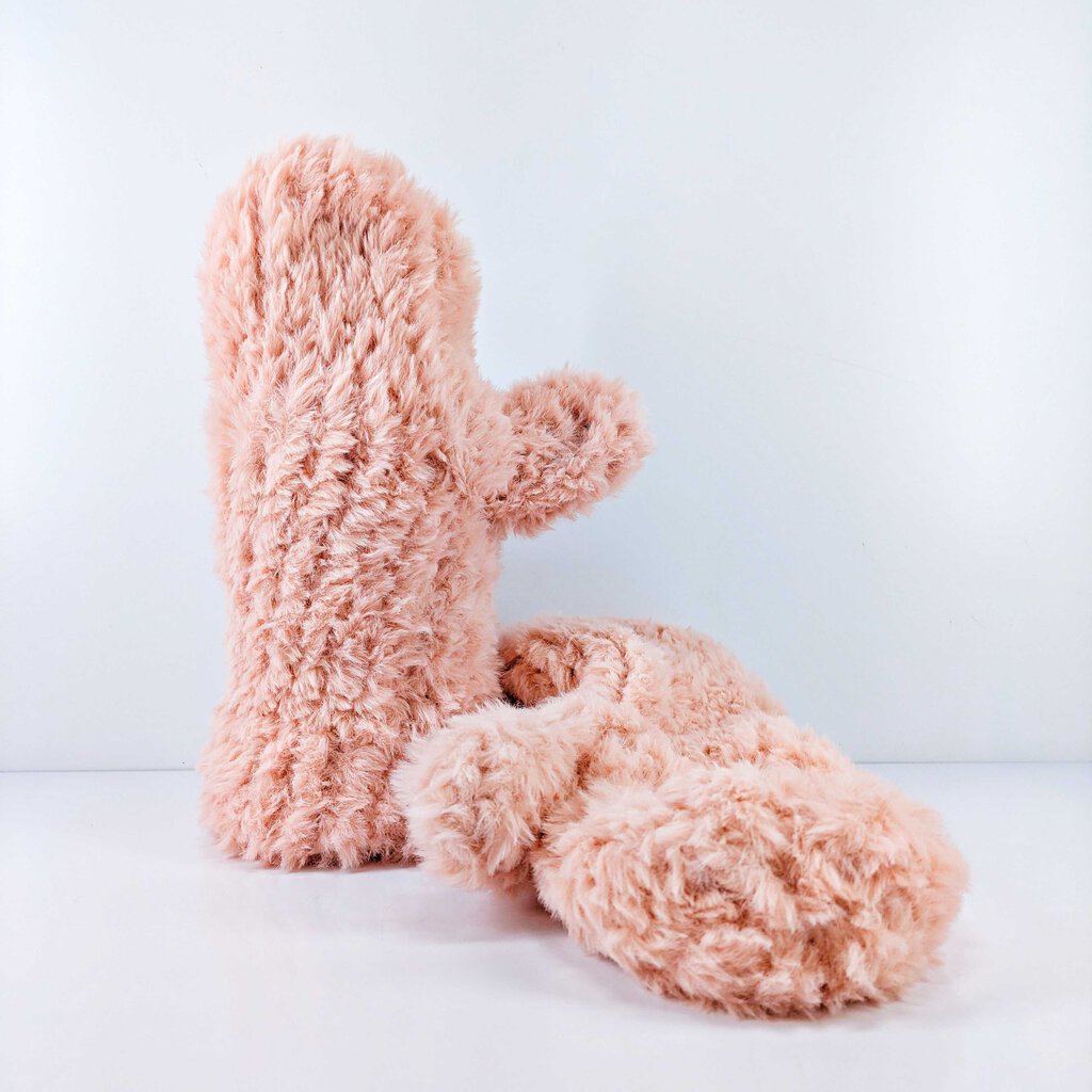 Loom Knit Winter Mittens - Pink Poodle