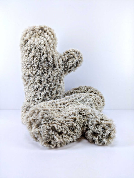 Loom Knit Winter Mittens - Bear