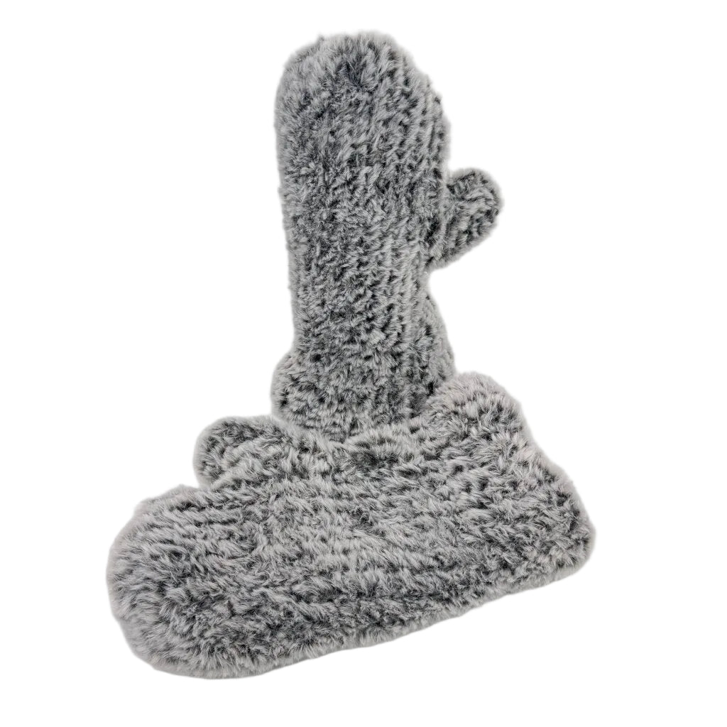 Loom Knit Winter Mittens - Mink