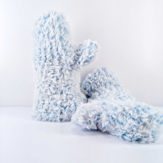 Loom Knit Winter Mittens - Blue Bengal