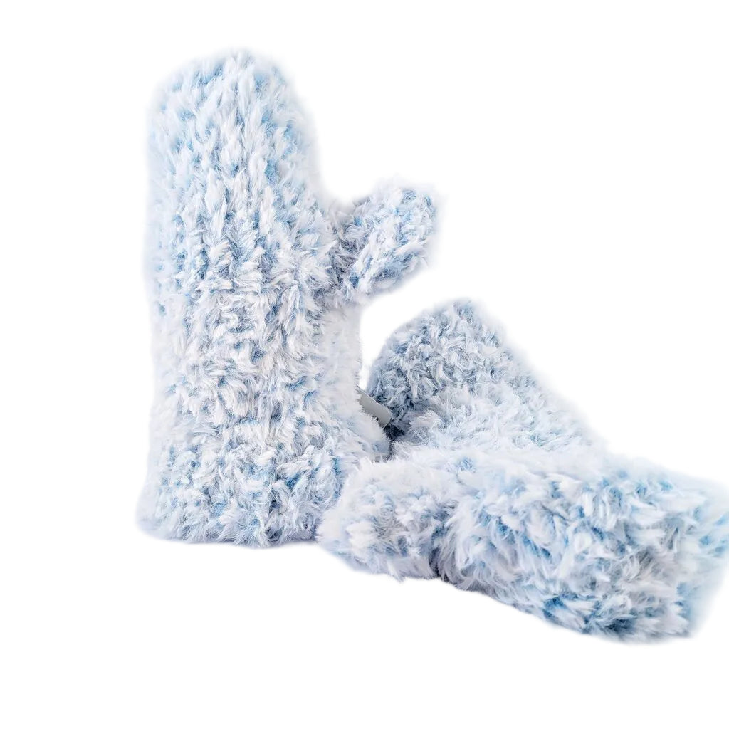Loom Knit Winter Mittens - Blue Bengal